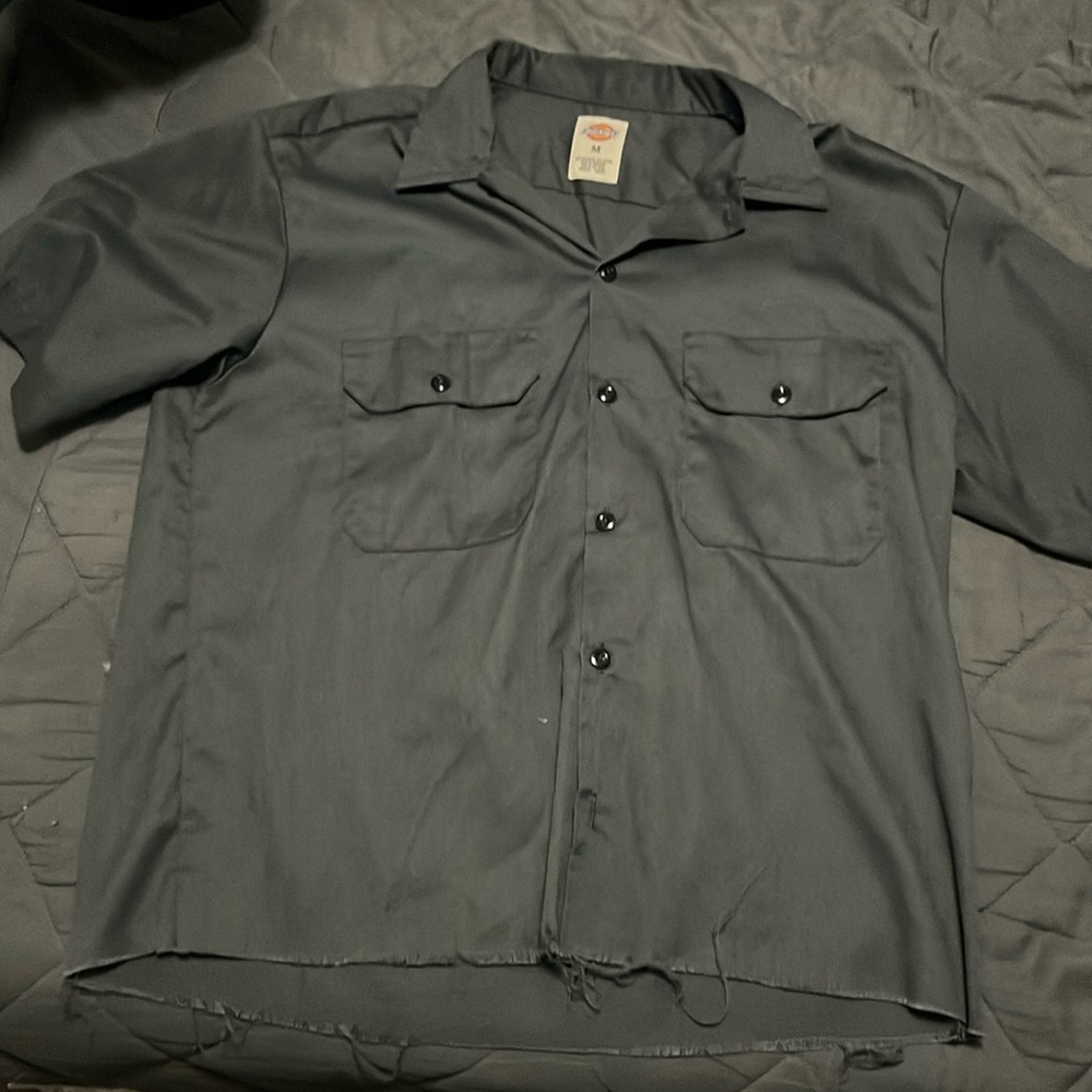Grey dickies button up shirt